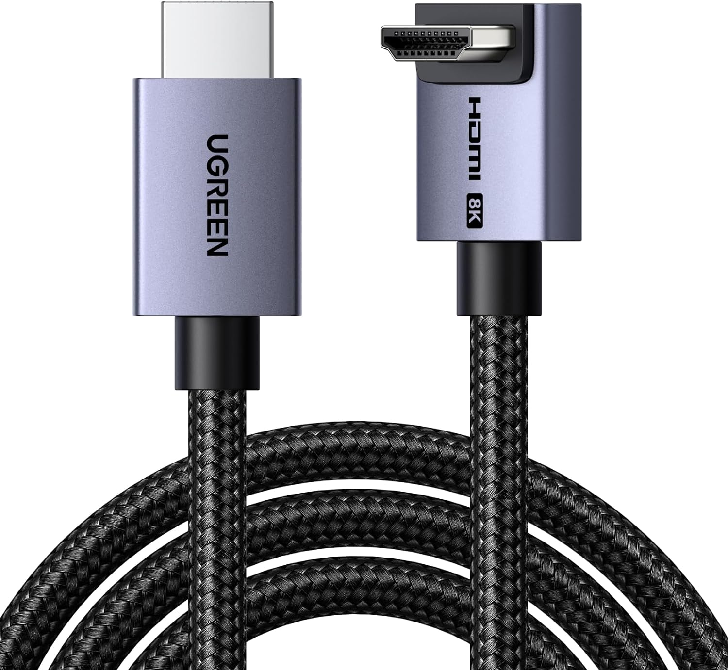Detalle de UGREEN HDMI 2.1ケーブル 2m L字型、48Gbps・8K/60Hz・eARC対応