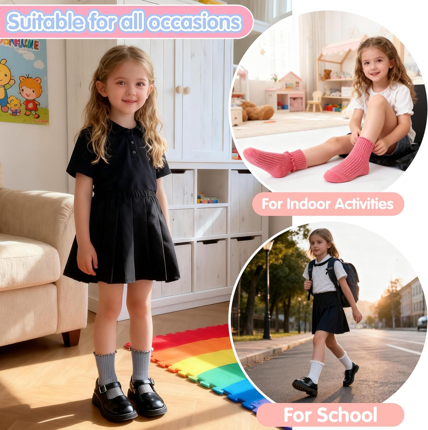 Detalle de Ruffle Grip Socks, Cotton