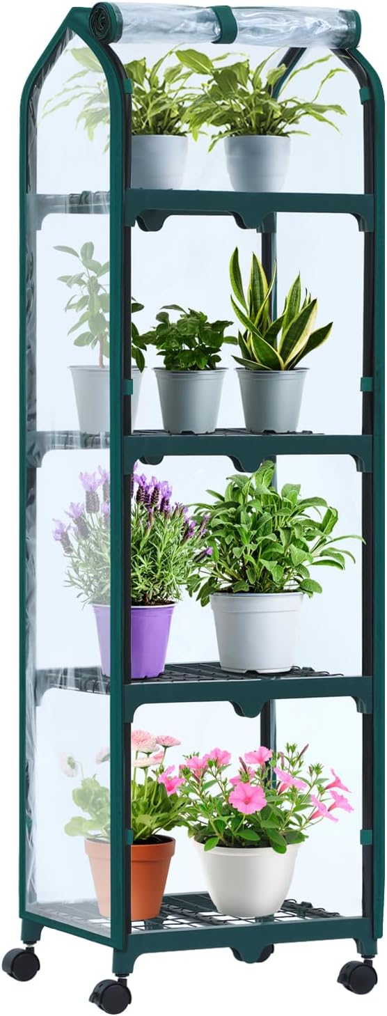 Ohuhu 4 Tier Mini Greenhouse 69x48x162 cm