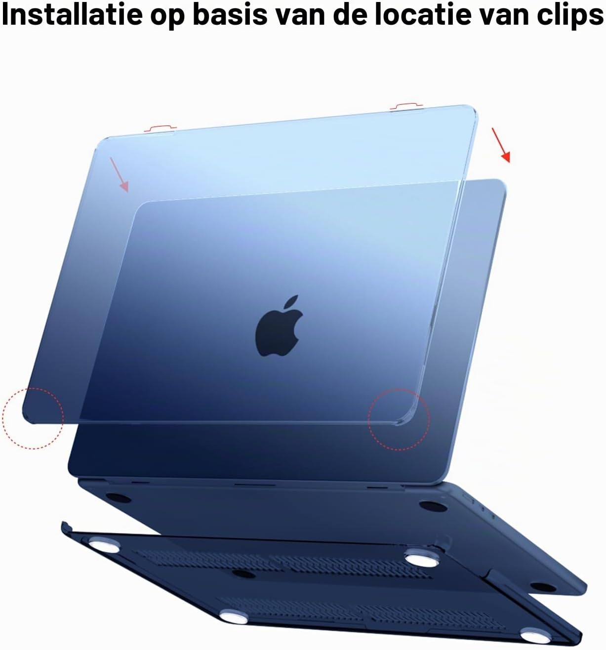 Detalle de eleger harde hoes voor MacBook Air 13,6 inch, middernacht transparant