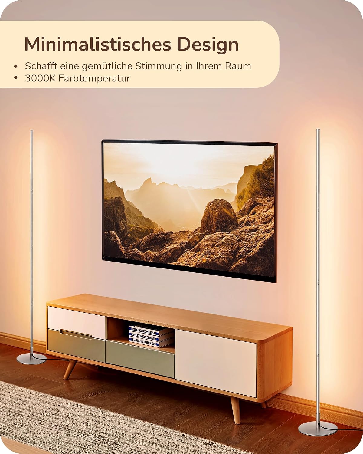 Detalle de EDISHINE 2 Stück Stehlampe Wohnzimmer, LED Stehlampe Dimmbar, 3000K warmweiße Stehleuchte mit Memory-Funktion, höhenverstellbar 146 cm, moderne Standleuchte für Schlafzimmer und Büro, Silber
EDISHINE 2 Stück Stehlampe Wohnzimmer,…