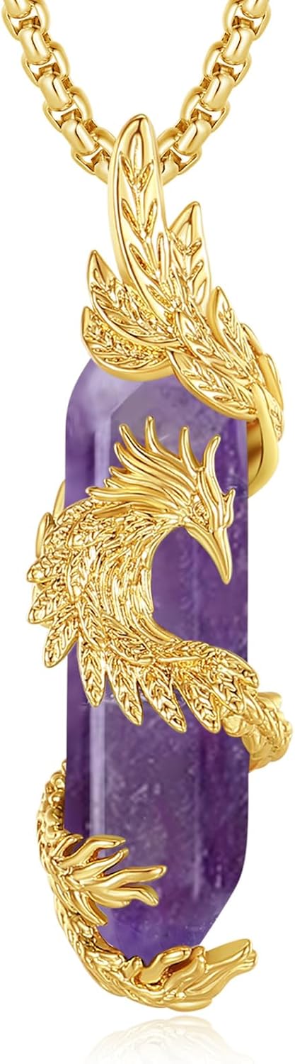 Detalle de INFUSEU Phoenix Crystal Necklace with Bird Pendant
