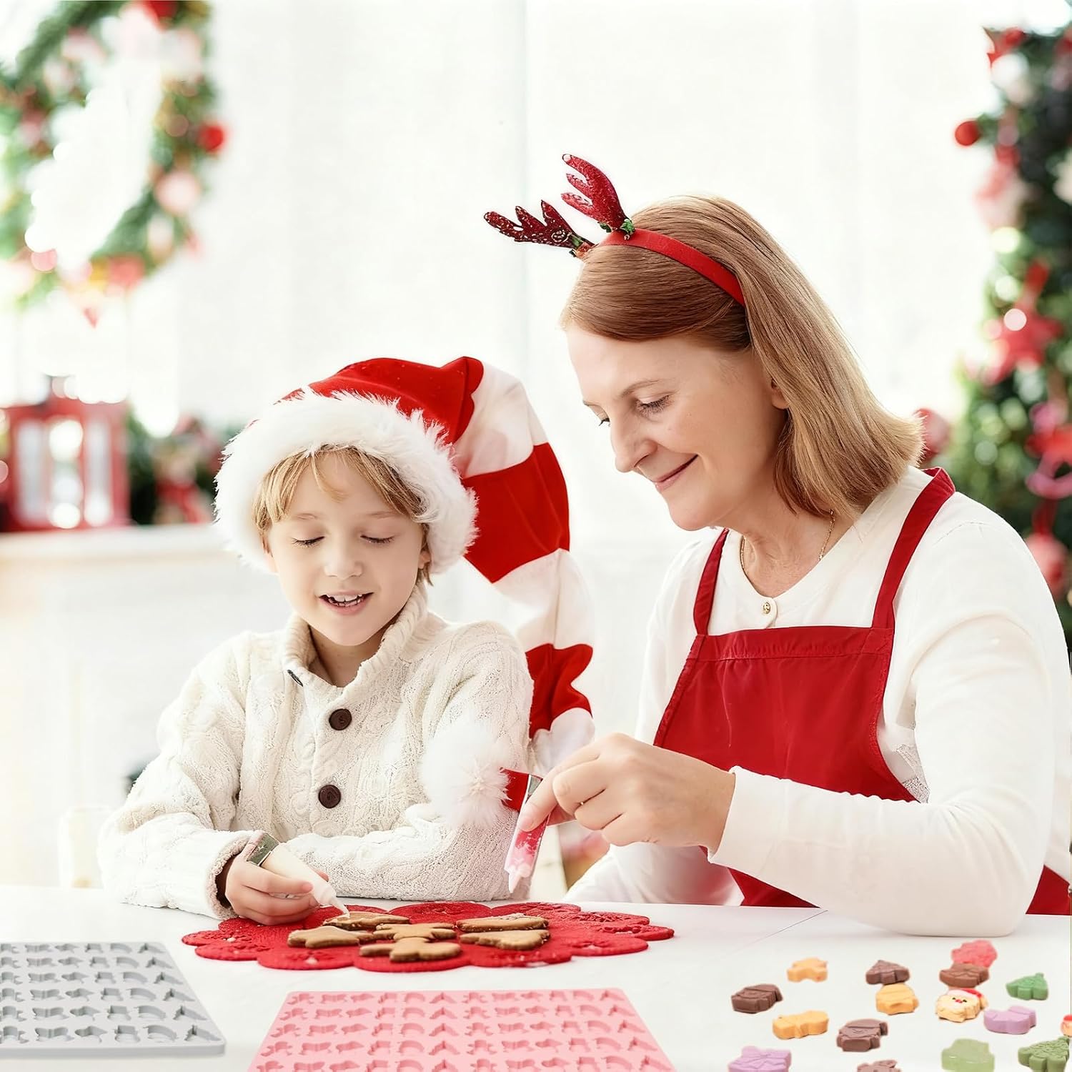 Detalle de LUBOXIN Christmas Silicone Mould 72 cavities