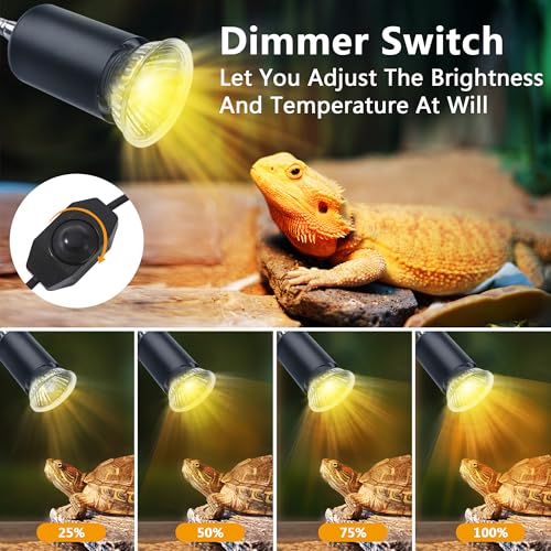 Thumbnail 2 de PewinGo Lampe chauffante pour reptiles, ampoule halogène UVA/UVB 50 W