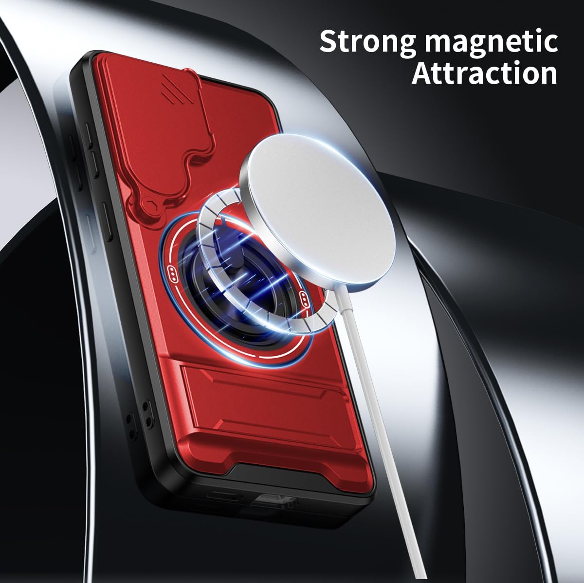 Detalle de Asuwish Samsung Galaxy S26 Case with Sliding Camera Cover, MagSafe and Kickstand