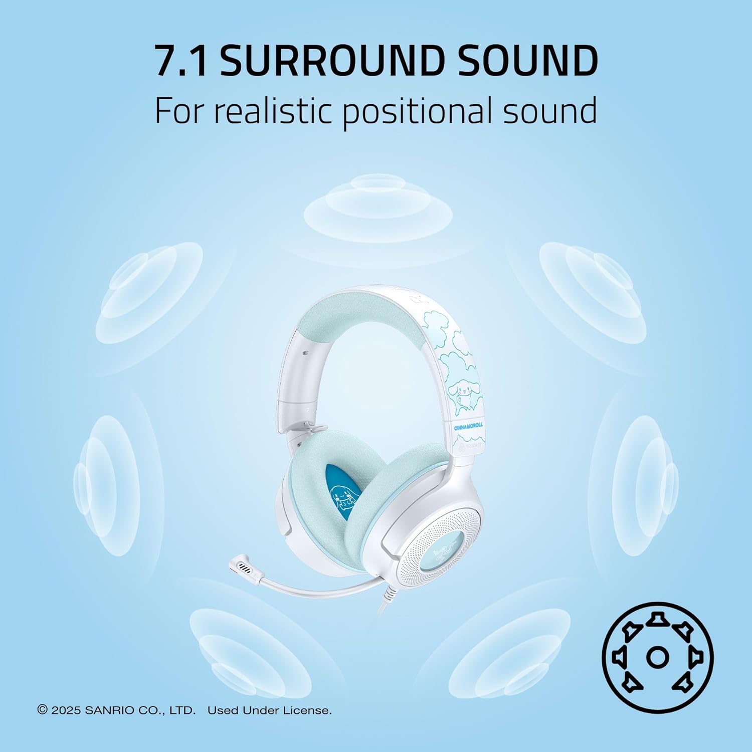 Thumbnail 3 de Razer Kraken V4 X Wired Gaming Headset (Cinnamoroll Edition) with 40 mm Drivers, Cardioid Mic, and RGB