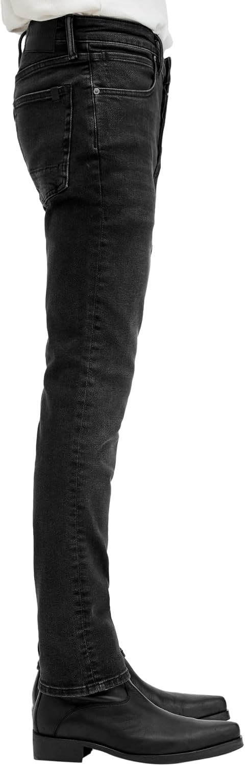Detalle 2 de Allsaints Sid Skinny Fit Denim Jeans Homme – Jean moulant mi-haut en denim stretch