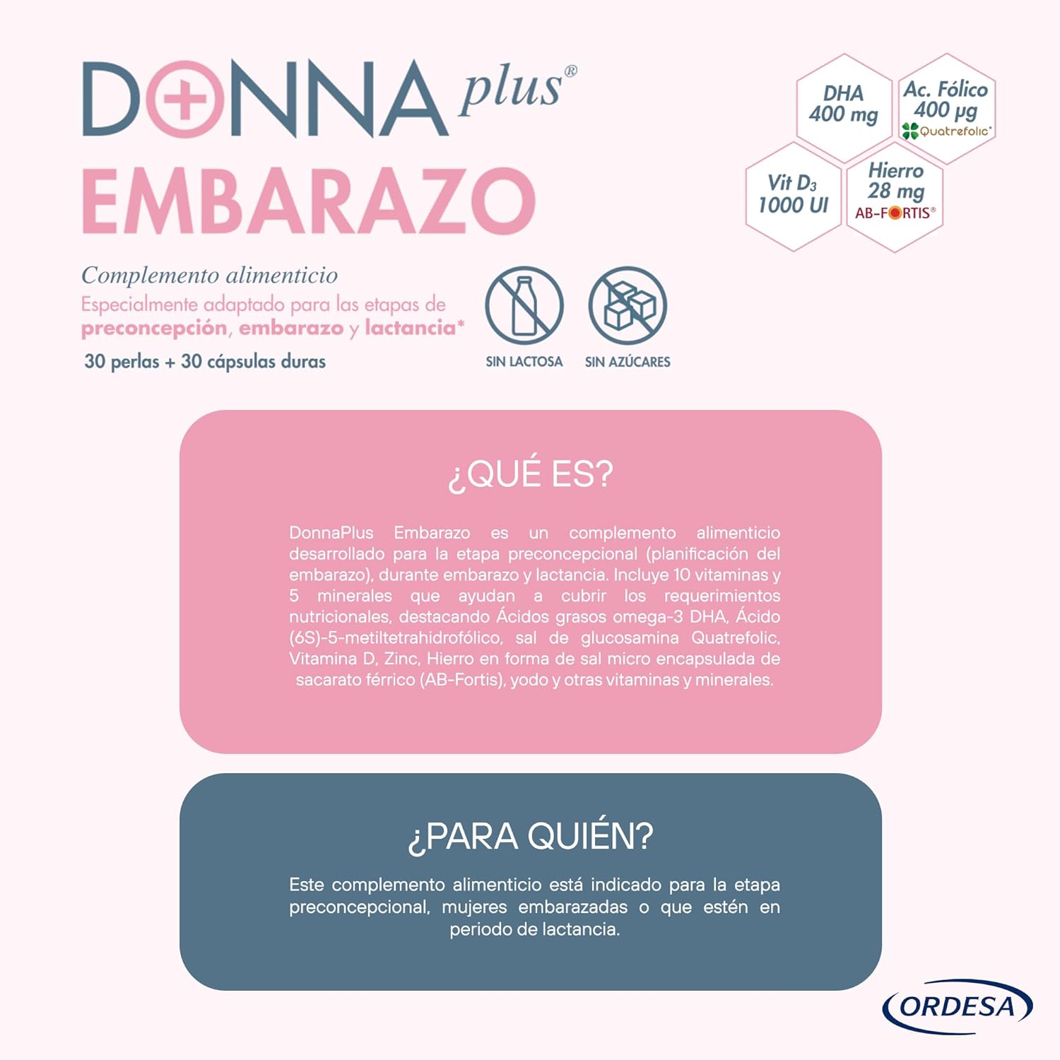 Thumbnail 2 de DONNAplus Embarazo 30 Perlas y 30 Cápsulas