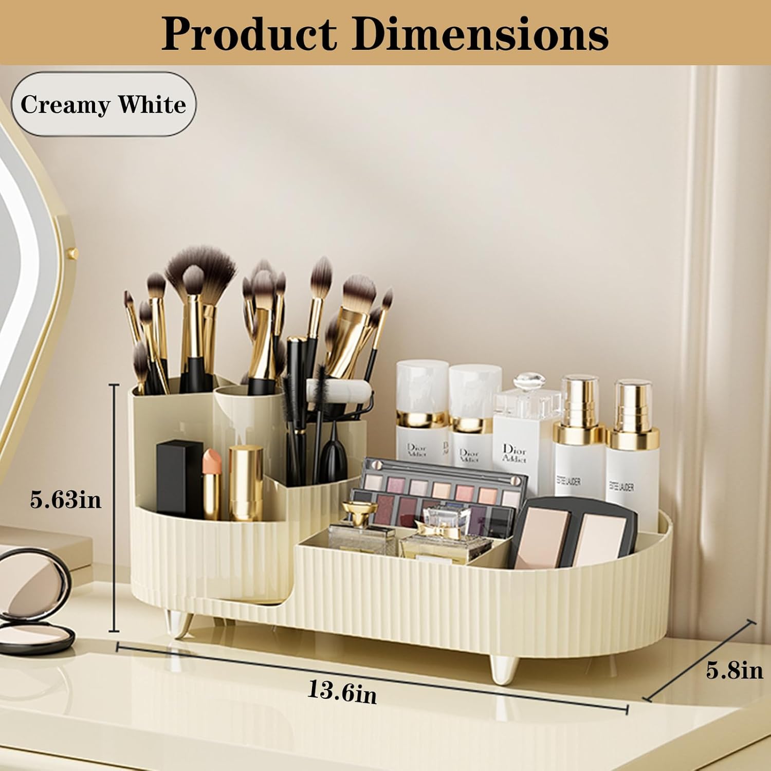 Detalle 2 de 360° Rotating Vanity Makeup Organizer — Large 🎀
