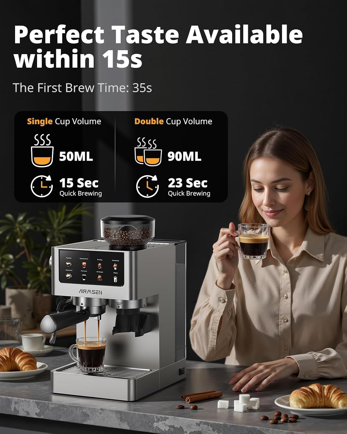 Thumbnail 6 de AIRMSEN Espresso Machine 20 Bar
