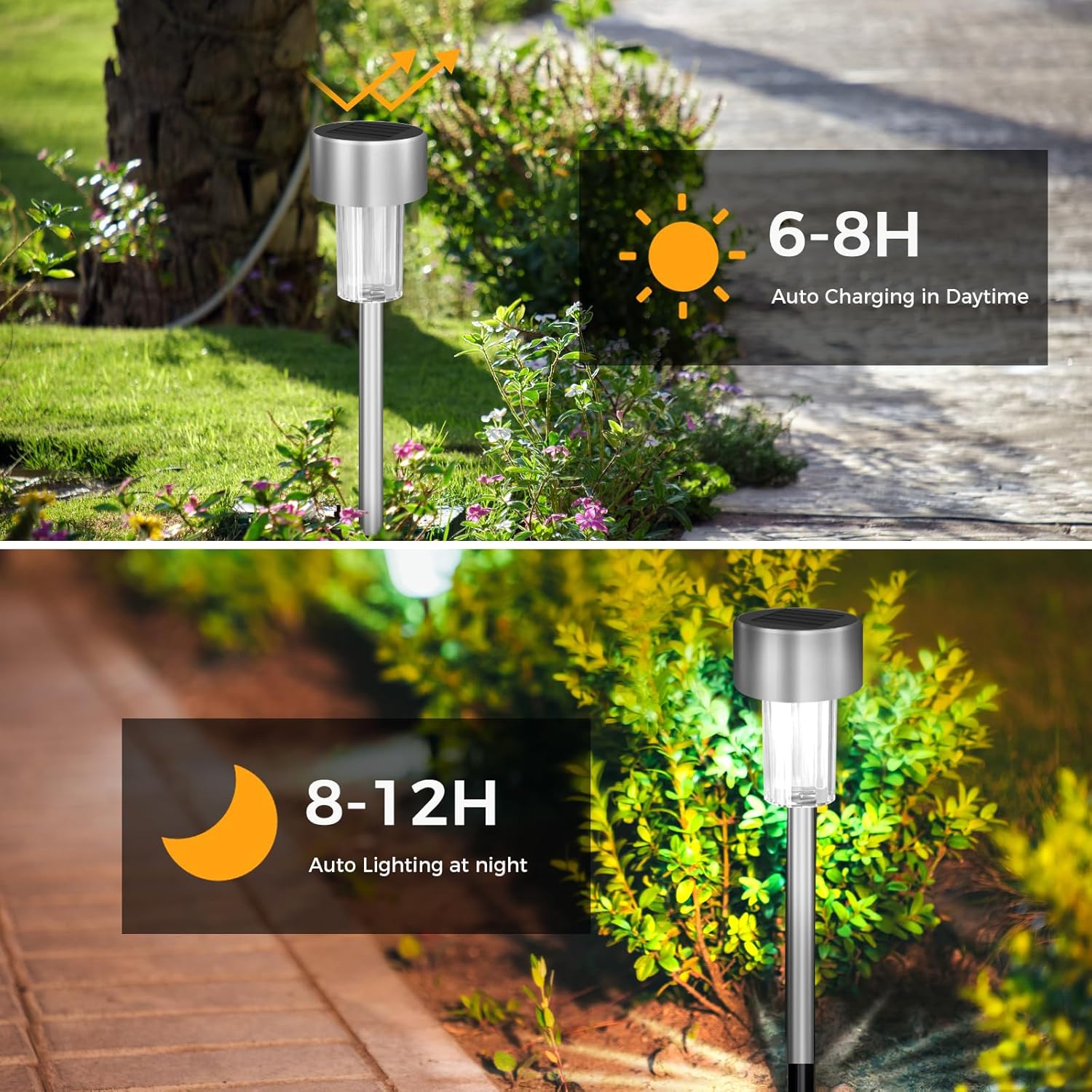 Thumbnail 3 de Jsdoin 12PCS Solar Garden Lights – stainless steel stake LEDs for pathways and patios