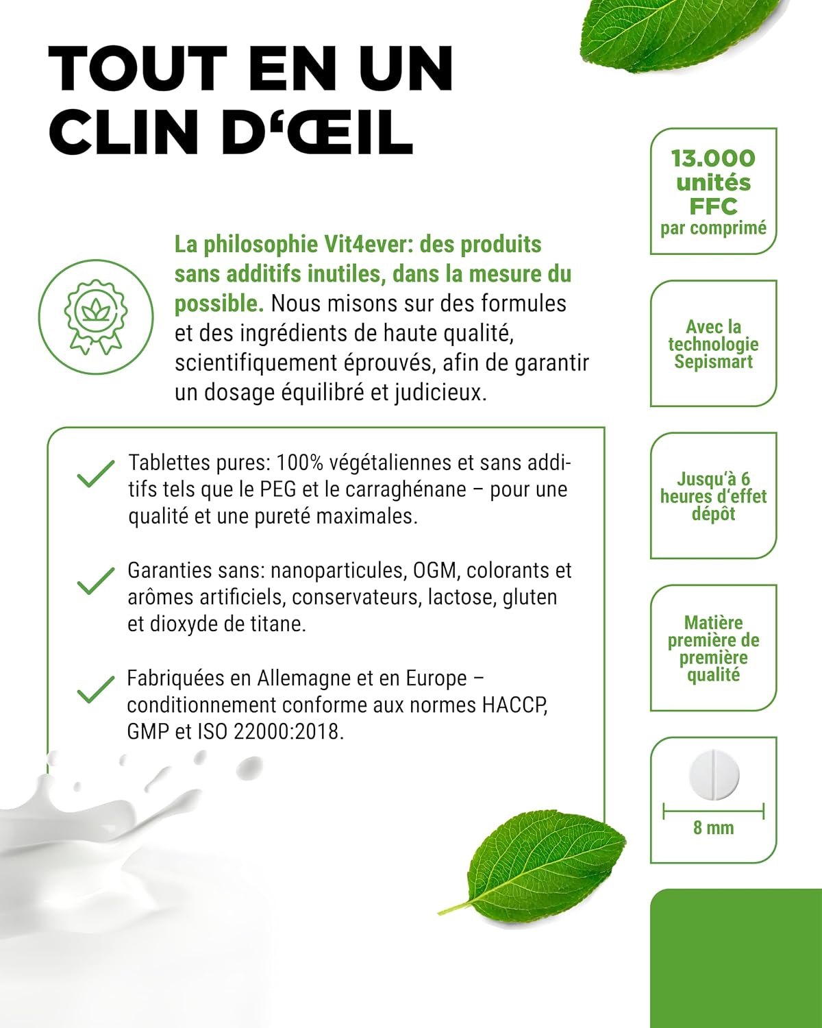 Detalle 2 de Lactase 13.000 Depot Sepismart Slow Release – 120 comprimés à libération prolongée pour l’intolérance au lactose