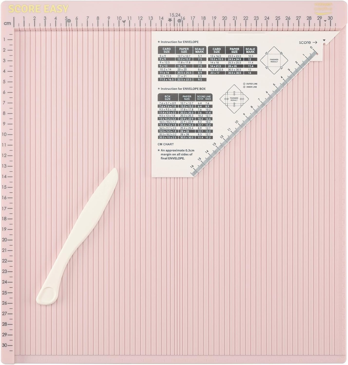 Detalle de Vaessen Creative Score Easy Falzbrett Rosa – 30,5 x 30,5 cm