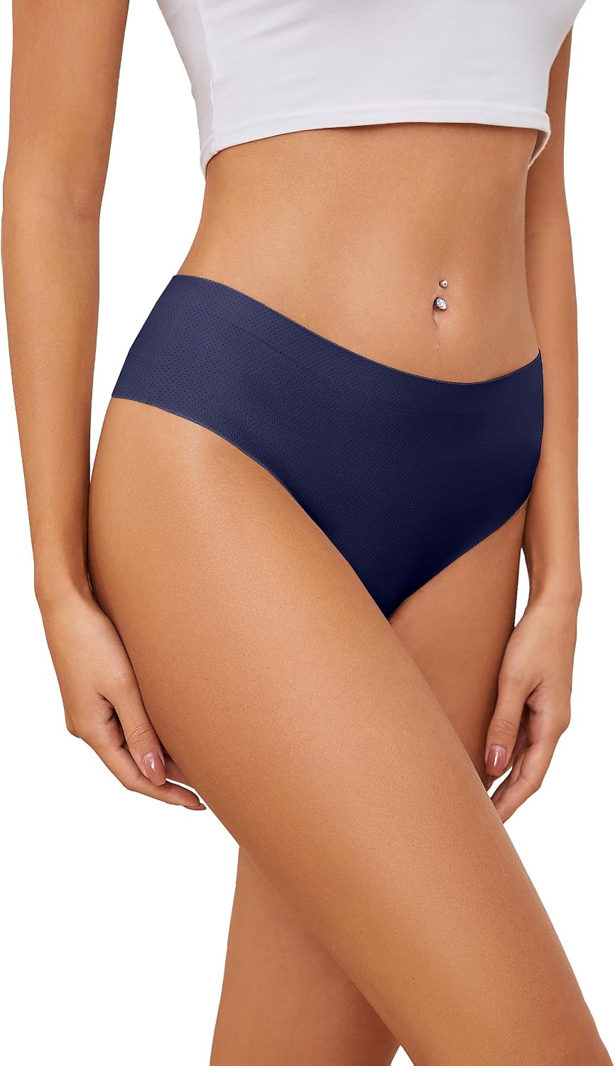Thumbnail 1 de VOENXE Perizoma da Donna Senza Cuciture a Vita Alta – Set da 5, Microfibra Seamless