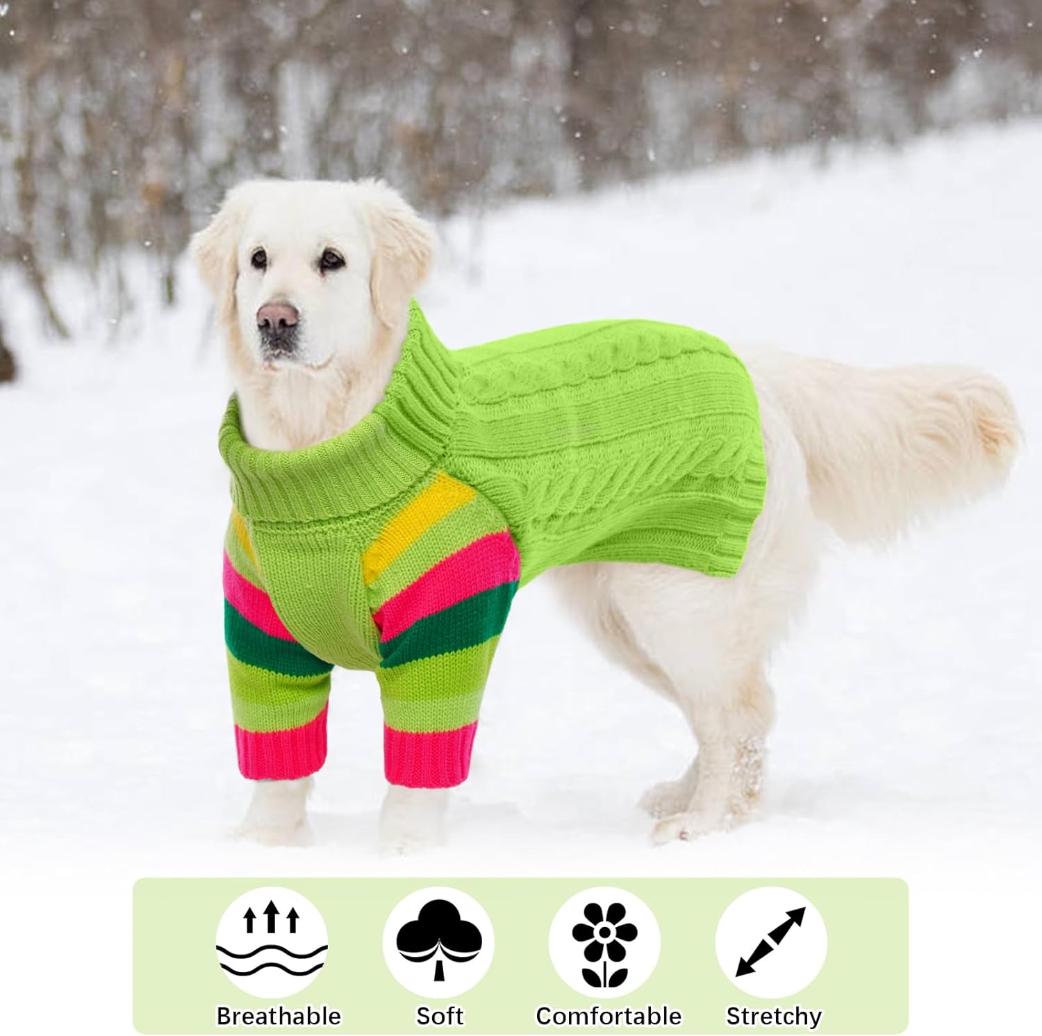 Detalle 2 de OUOBOB Dog Jumper: Medium Winter Turtleneck Pullover for Dogs (Beagle, Frenchie, Boston Terrier)