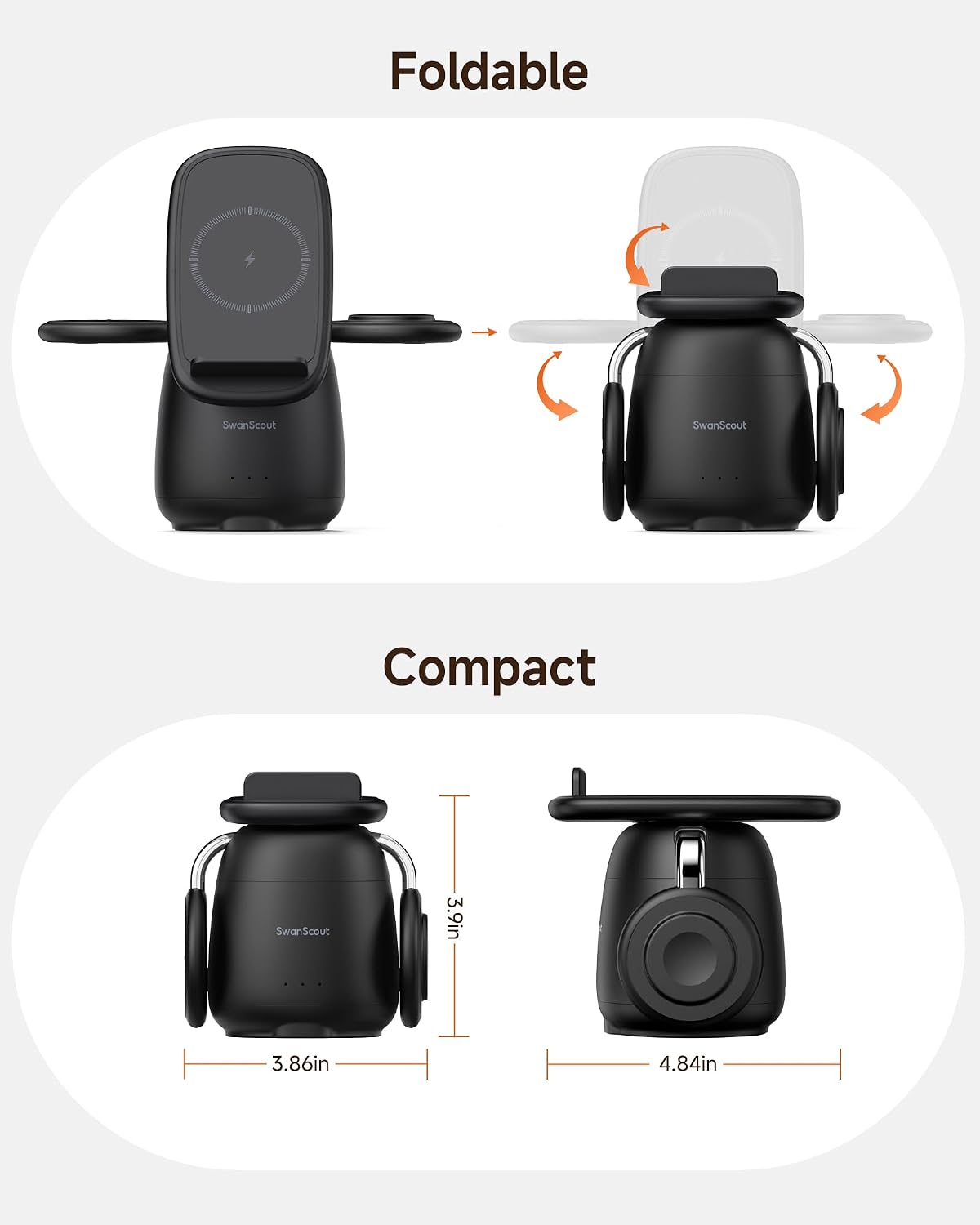 Detalle de SwanScout 707S 3-in-1 Wireless Charging Station for Samsung phones, Galaxy Watch and Buds