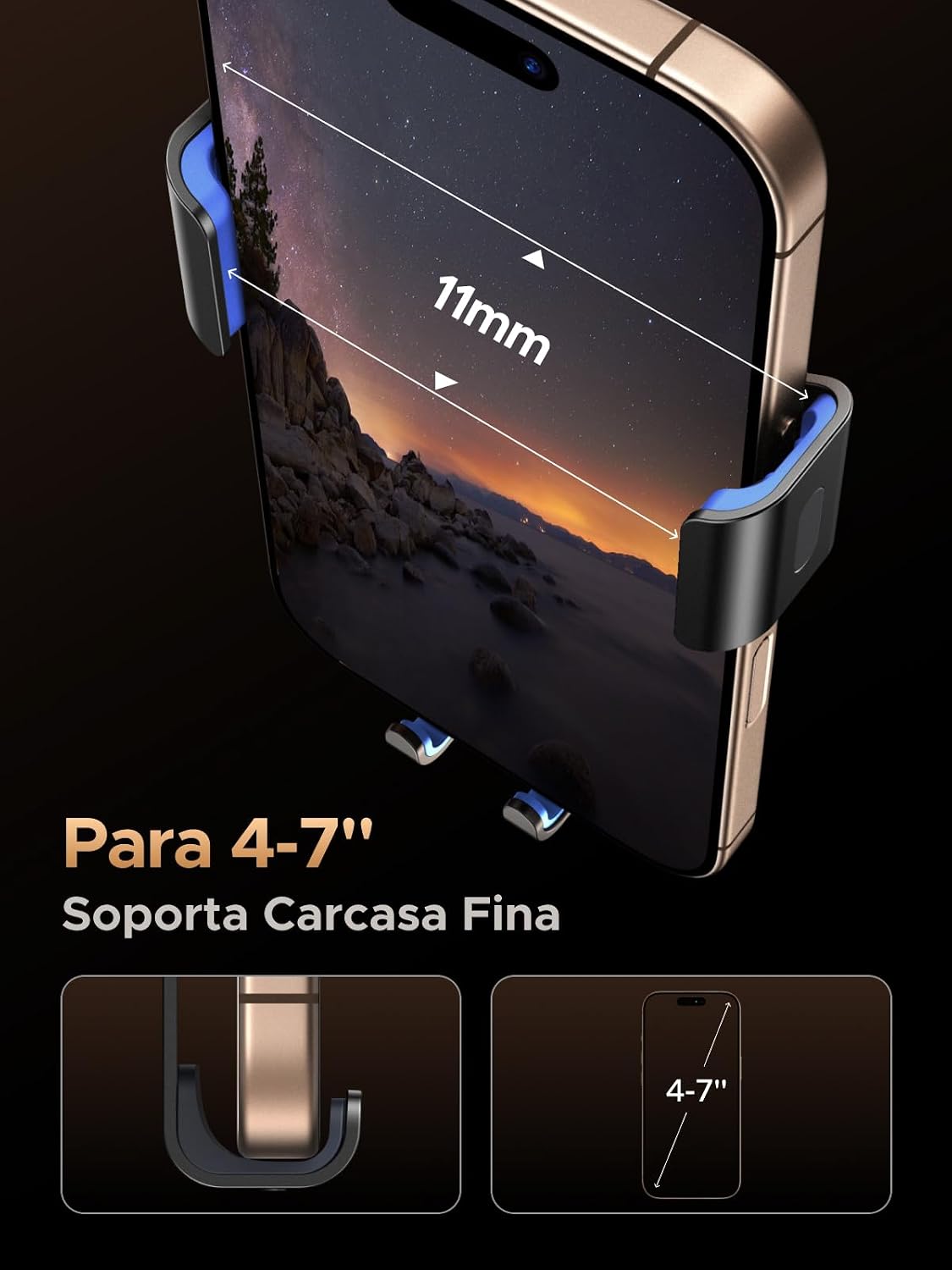 Thumbnail 5 de UGREEN Soporte móvil coche por gravedad 11 mm