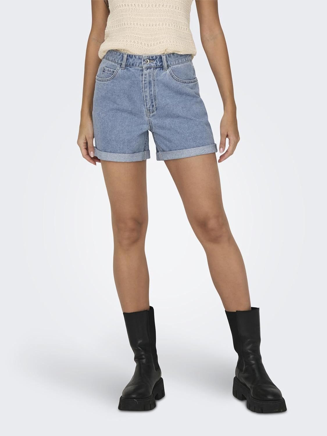 Thumbnail 1 de ONLY Denim Shorts ONLVEGA a vita alta regular fit in cotone