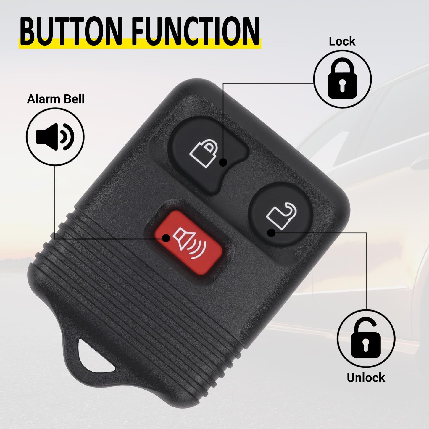 Detalle 2 de Vurkcy CWTWB1U331 3-Button Key Fob Pack of 2 🔑