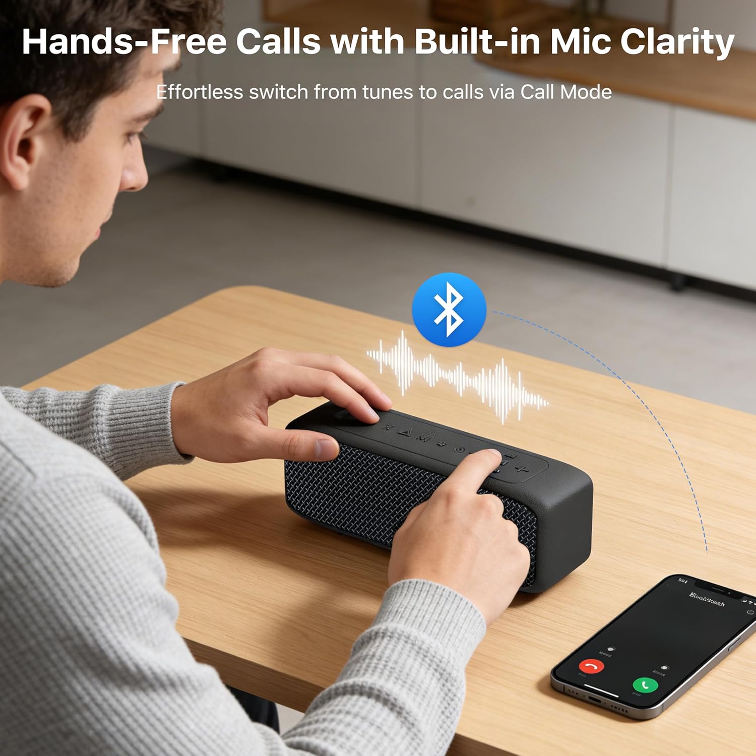 Thumbnail 6 de JUOVI ZS300 cassa Bluetooth portatile IP68 con Bluetooth 6.0, TWS e ingresso AUX da 3,5 mm (nero)