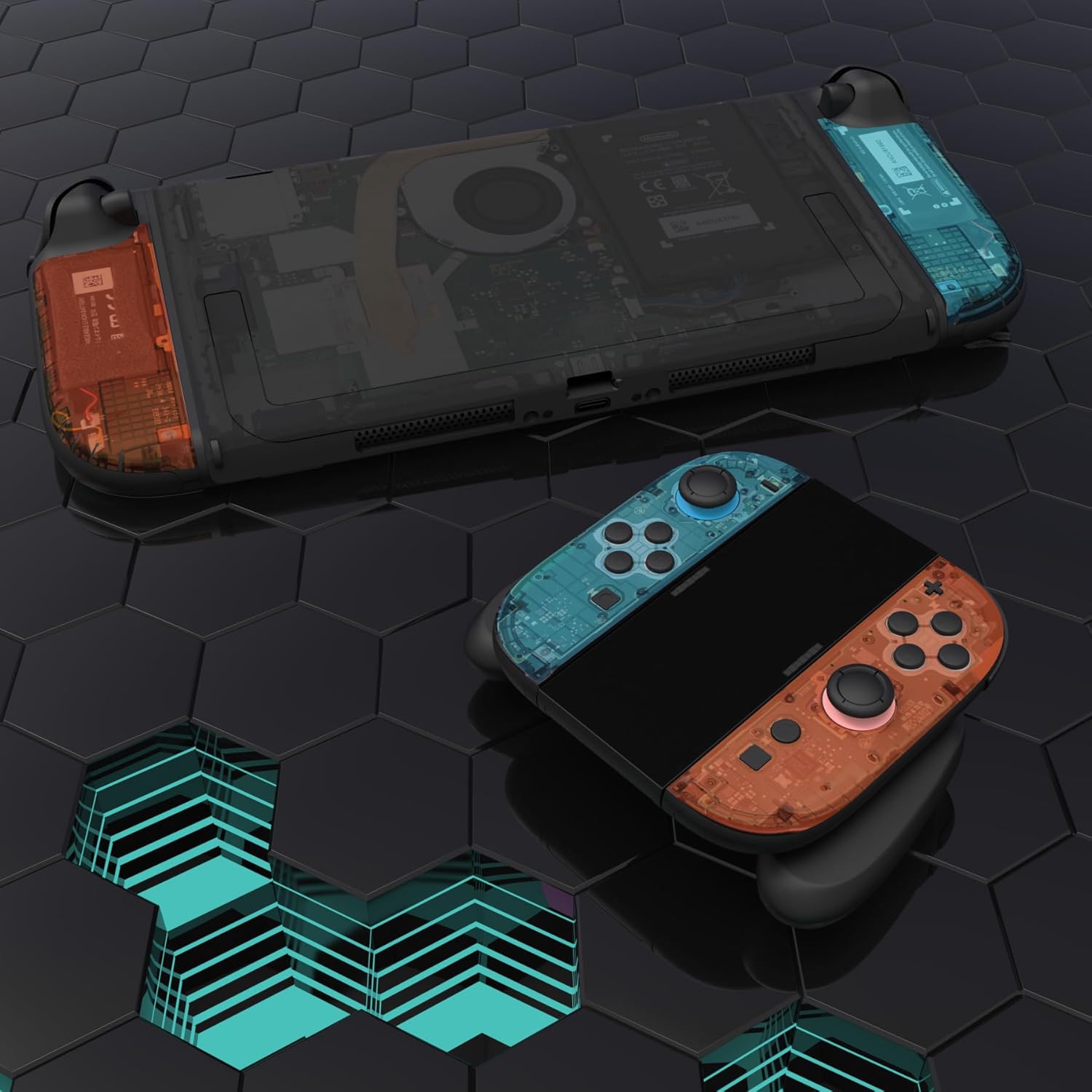 Thumbnail 6 de PlayVital Full Set Protective Skins for Nintendo Switch 2 — Tear Down Blue & Orange