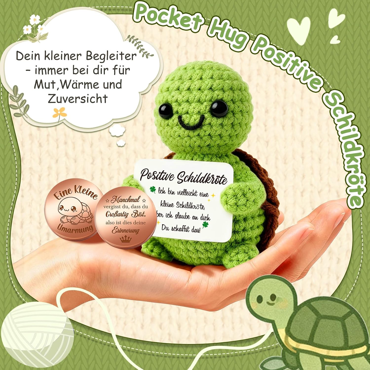 Detalle 2 de Giftota Pocket Hug Schildkröte Geschenkset