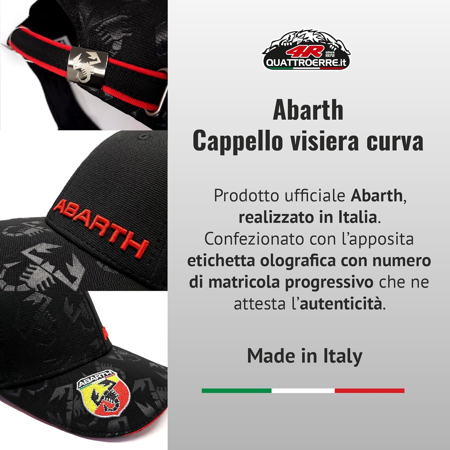 Detalle de Abarth Cappellino ufficiale: cappello sportivo con autenticità garantita