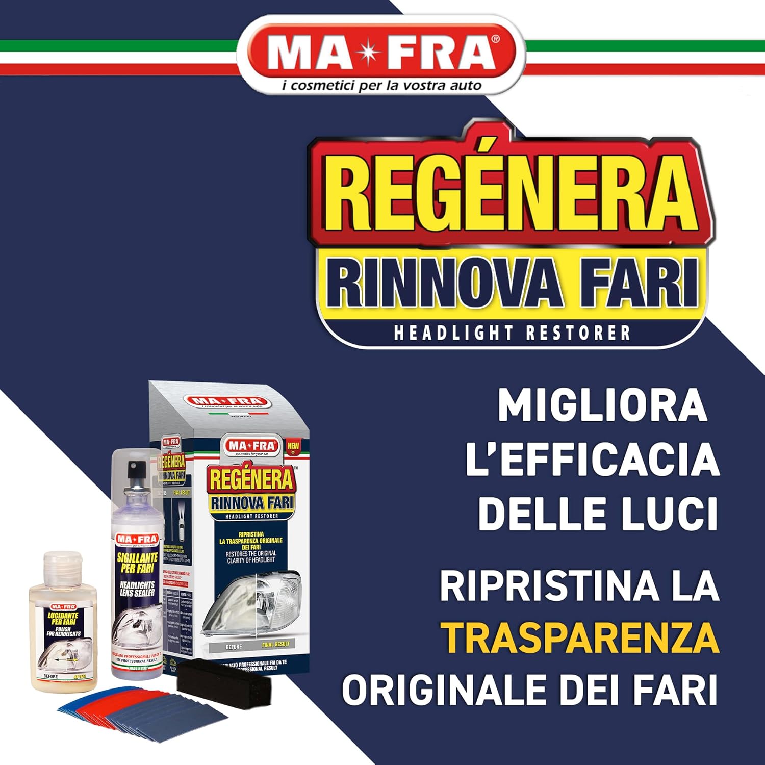Thumbnail 1 de Ma-Fra Kit Rigenera Fari: kit completo per lucidare e sigillare fari