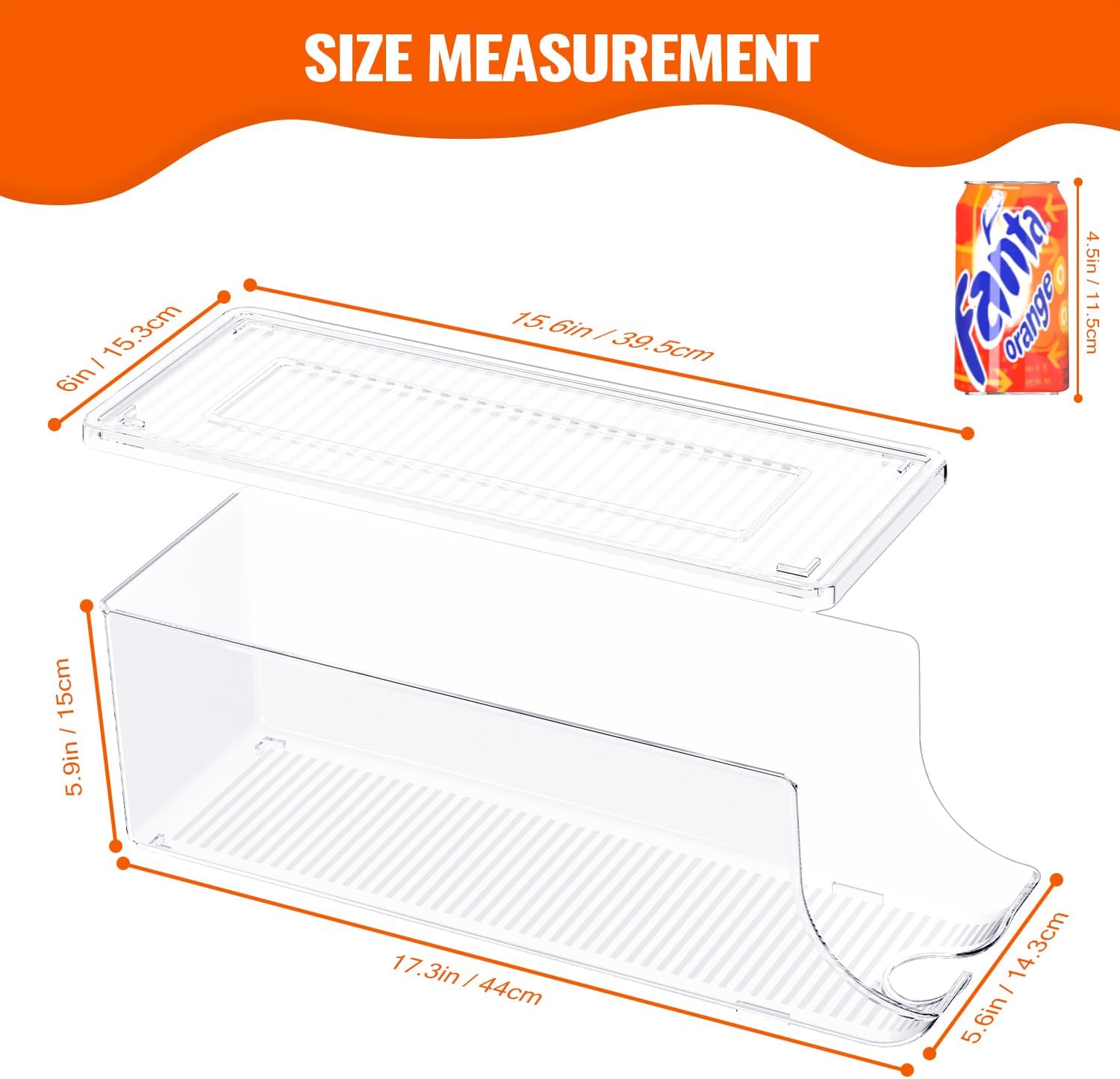 Detalle de SCAVATA 2-Pack Soda Can Organizer for Refrigerator with Airtight Lids