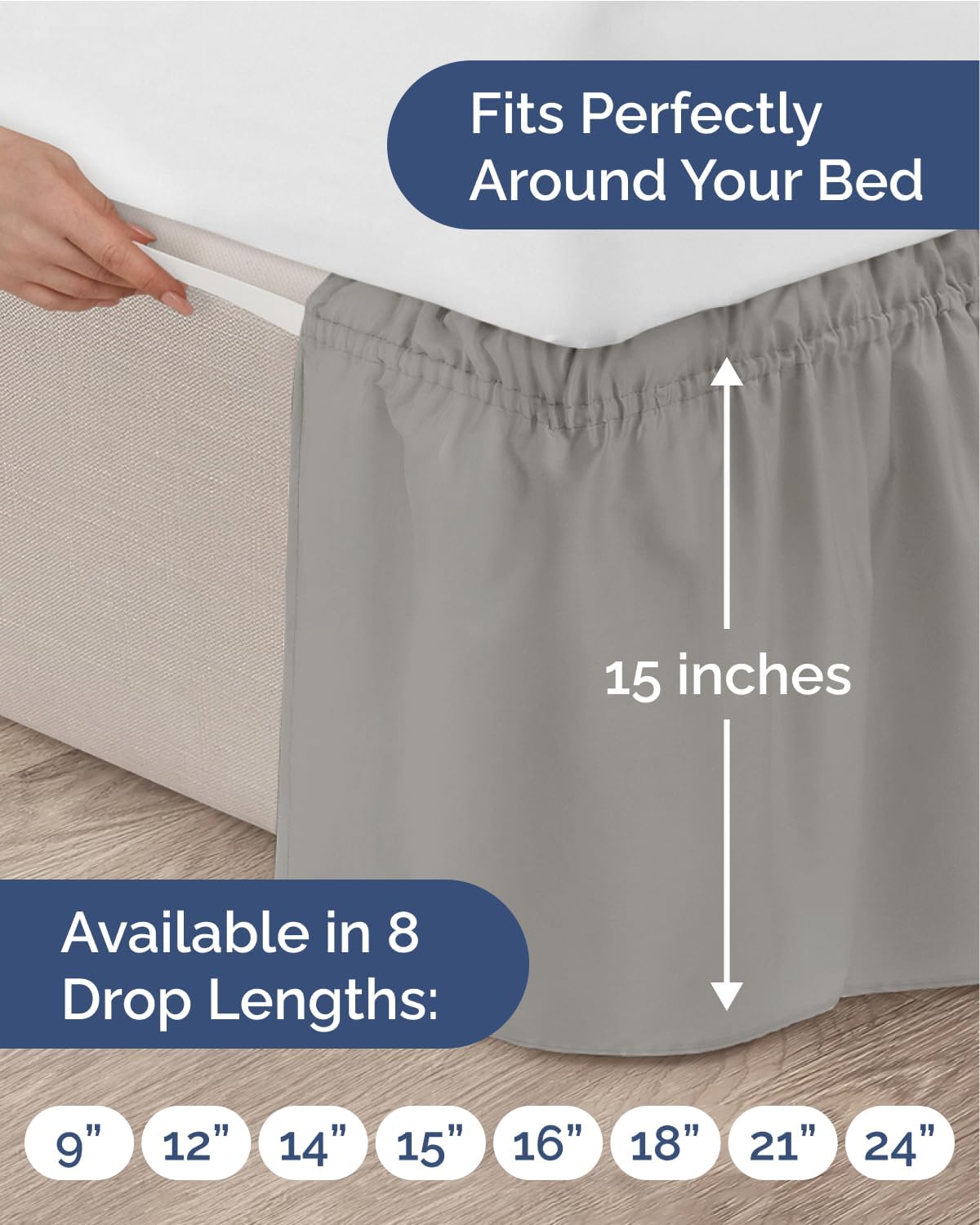 Detalle 2 de CGK Unlimited King dust ruffle bed skirt