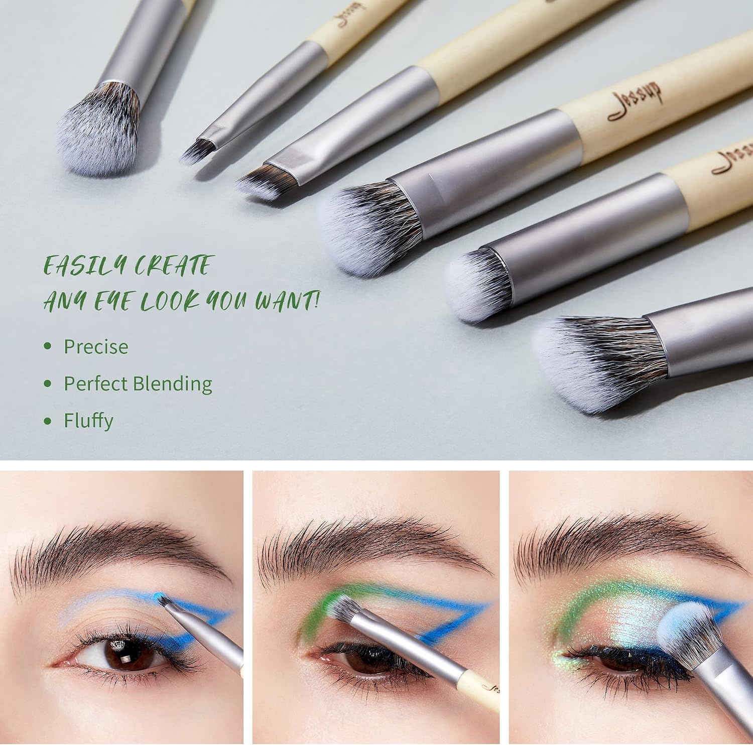 Detalle 1 de Jessup Pennelli trucco 12 pezzi Kabuki