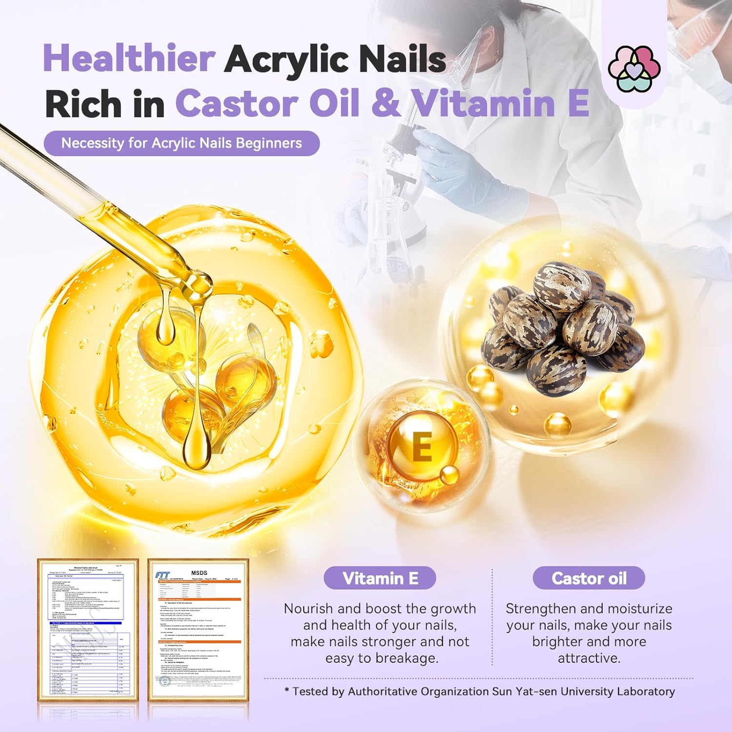 Thumbnail 3 de SAVILAND Acryl Liquid Set für Nägel (EMA Monomer Acrylic Liquid) inkl. 3 Acrylpinsel, Pinselreiniger & Dappenschale