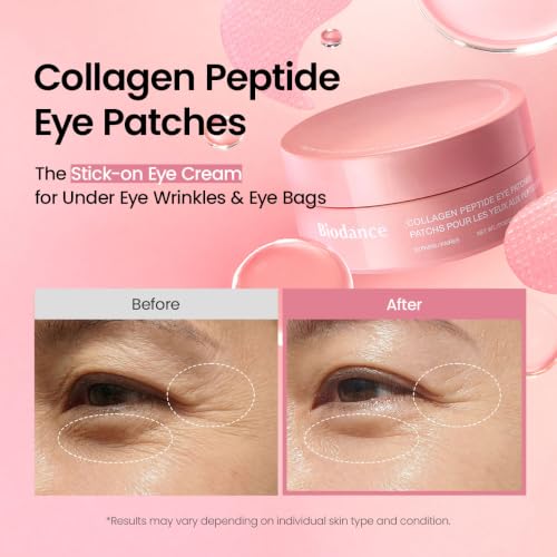 Detalle de BIODANCE Collagen Peptide Augenpads – Anti-Falten-Pads für Gesicht und Lachfalten (60 Stück)