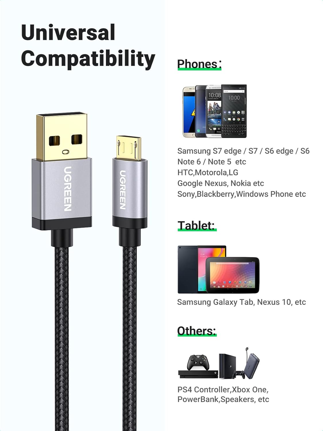 Thumbnail 6 de UGREEN Micro USB Cable 1m 2A fast charge cable