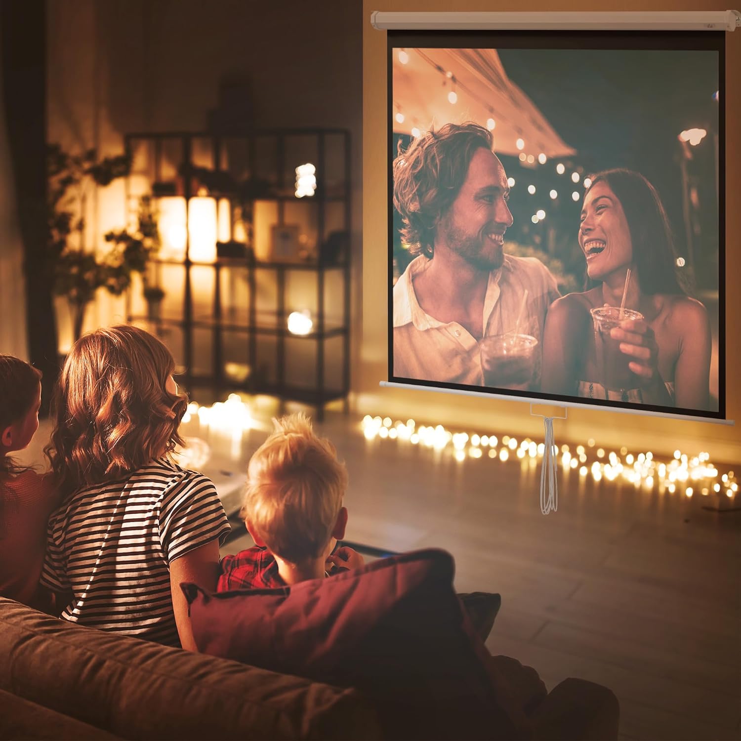 Thumbnail 1 de HOMCOM Écran de projection 99 pouces – Léger, adaptable et conçu pour le home cinéma