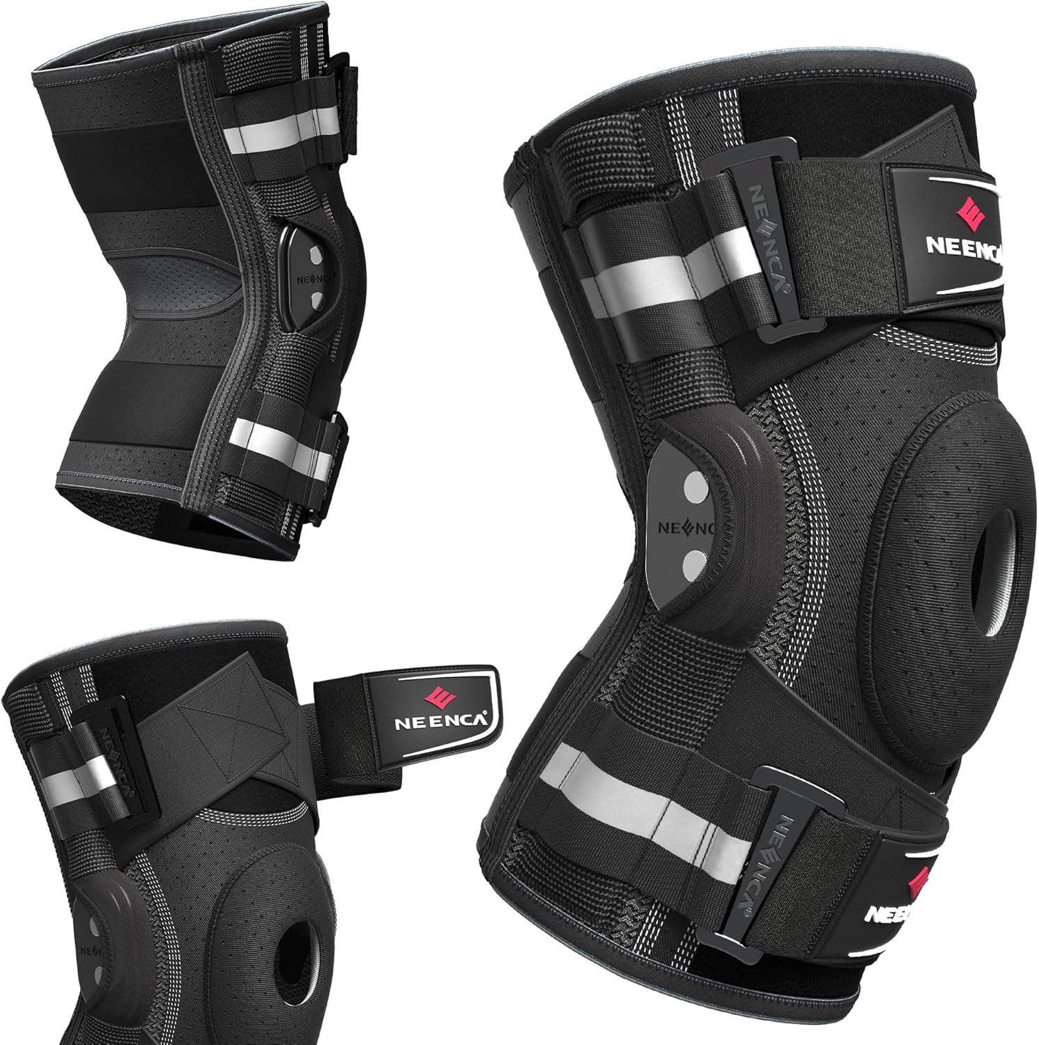 Detalle de NEENCA Professional Knee Brace with X-Strap: Open-Patella Medical Knee Support