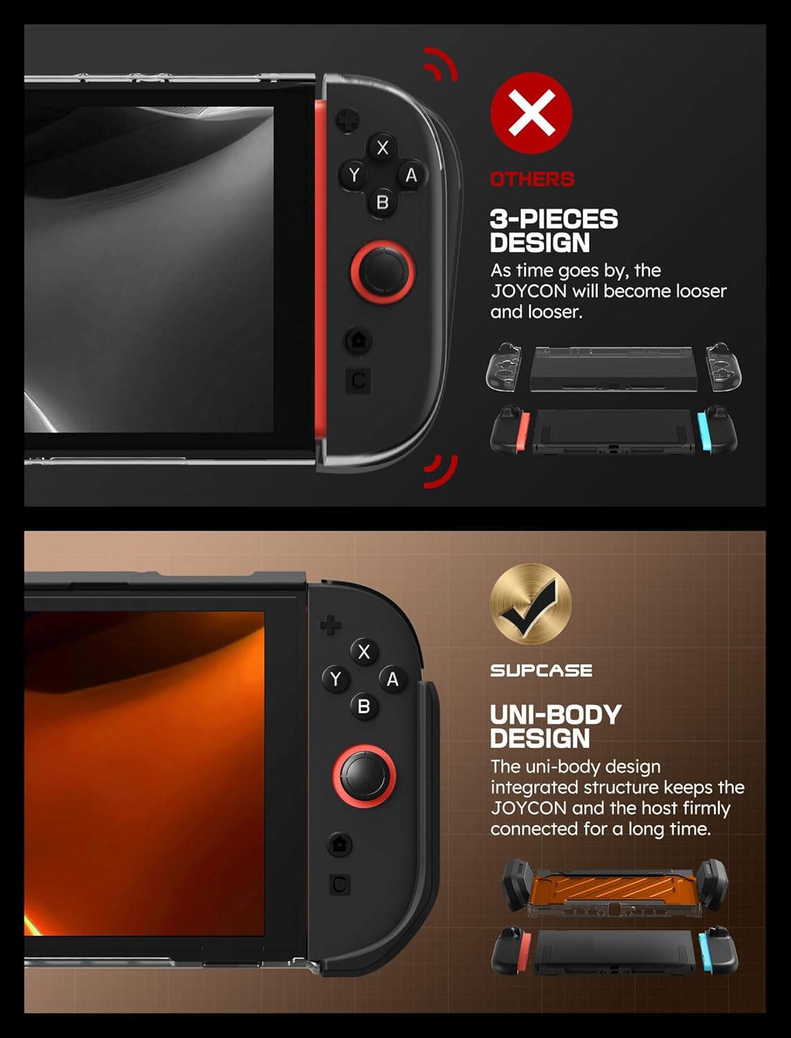 Detalle de SUPCASE Unicorn Beetle Pro Case for Nintendo Switch 2 (2025) – Coral
