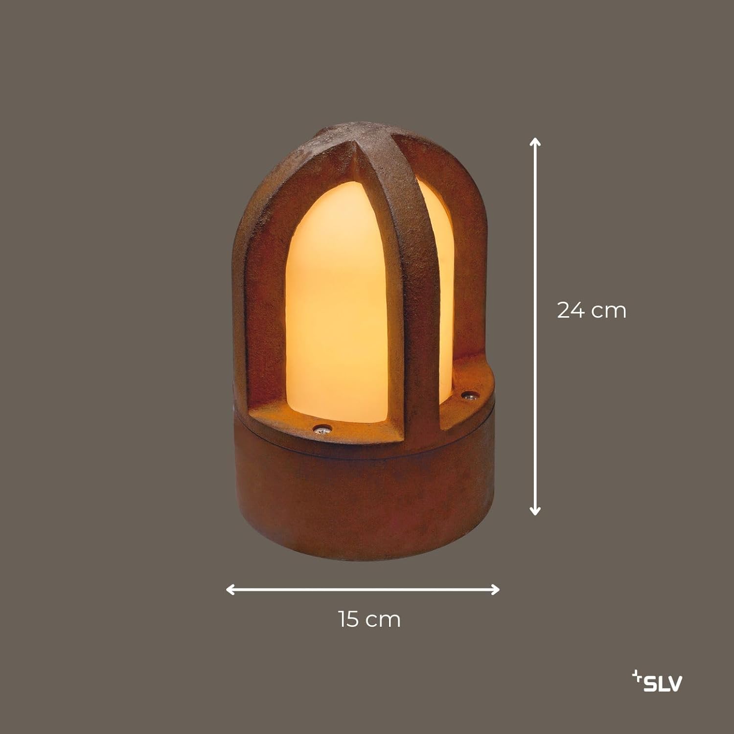 Detalle de SLV Rusty Cone 24 lampe sur pied extérieure E14 en acier rouillé – éclairage décoratif pour jardin et terrasse