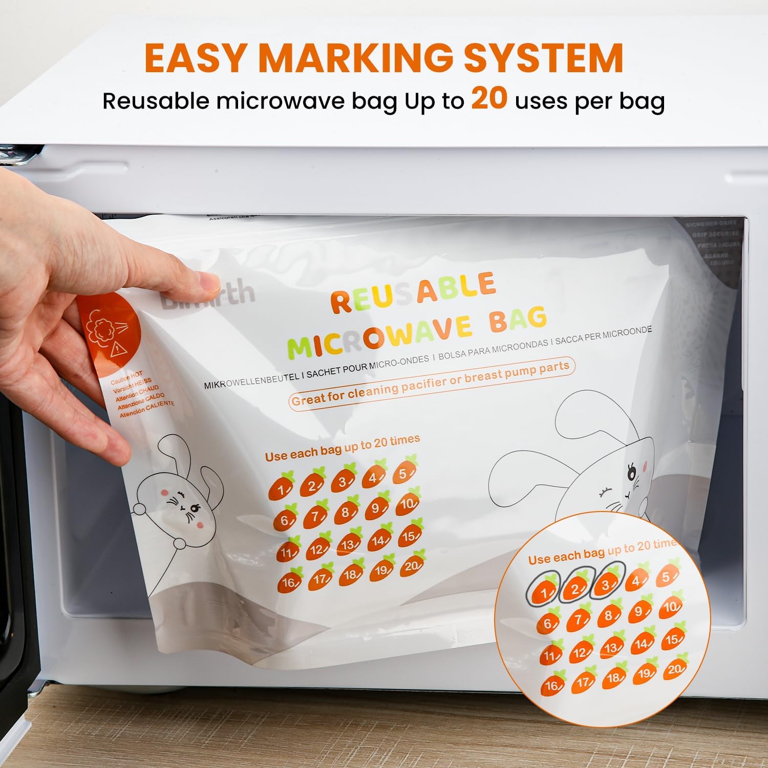 Detalle 2 de Bimirth Microwave Steriliser Bags 16 pack