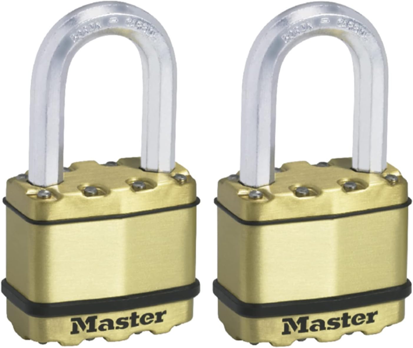Thumbnail 4 de MASTER LOCK Cadenas Haute SÉcurité [A Clé] [Acier Laminé] [Extérieur] [Pack de 2] M1EURT