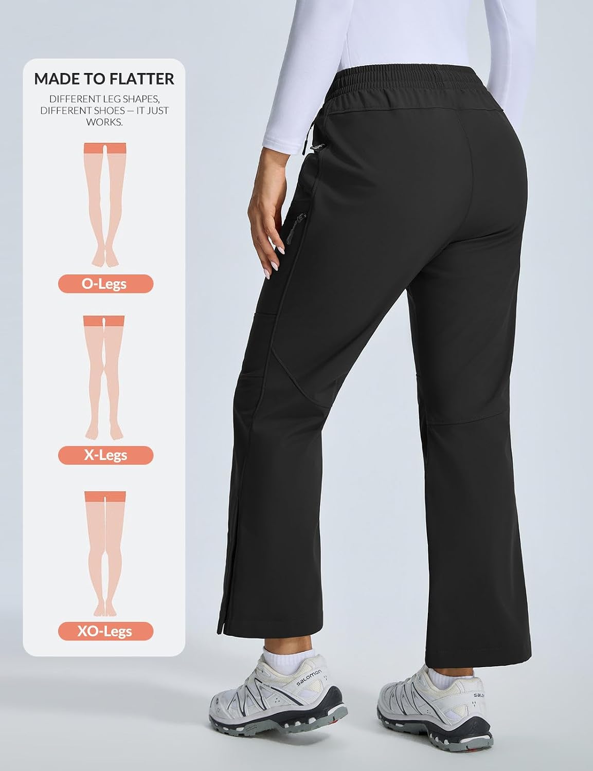 Detalle de baleaf Women's Snow Ski Pants, Fleece-Lined, Water-Resistant, 3 Zipper Pockets