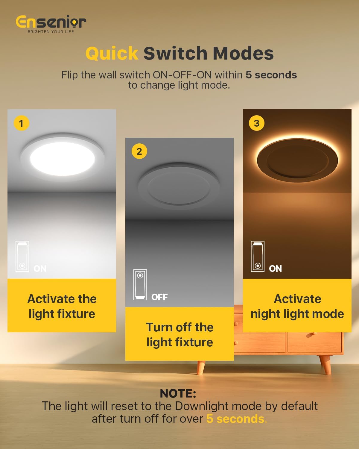 Thumbnail 2 de Ensenior MB3 4-Inch 12-Pack LED Recessed Lights with Night Light, 5CCT