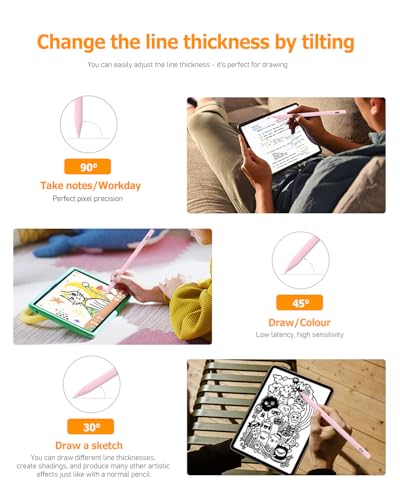 Thumbnail 4 de MYSTILUCK Pink Stylus Pen for iPad Pro, Air, Mini (2018–2026): Palm Rejection and Fast Charge