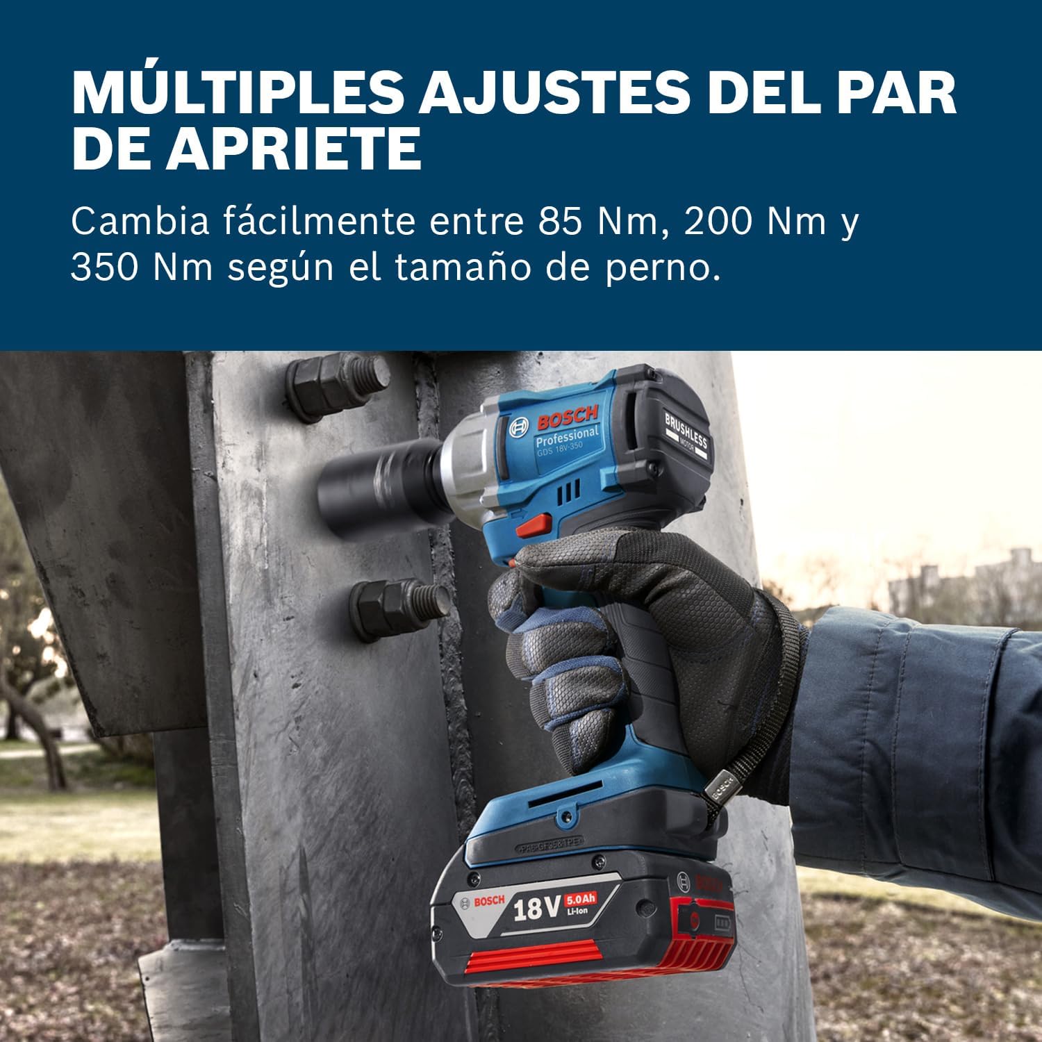 Thumbnail 2 de Bosch GDS 18V-350 llave impacto 350 Nm