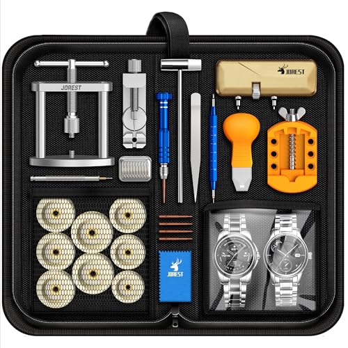 Detalle de JOREST Watch Repair Kit + Watch Press Tool: Comprehensive Set for Home & Hobbyists