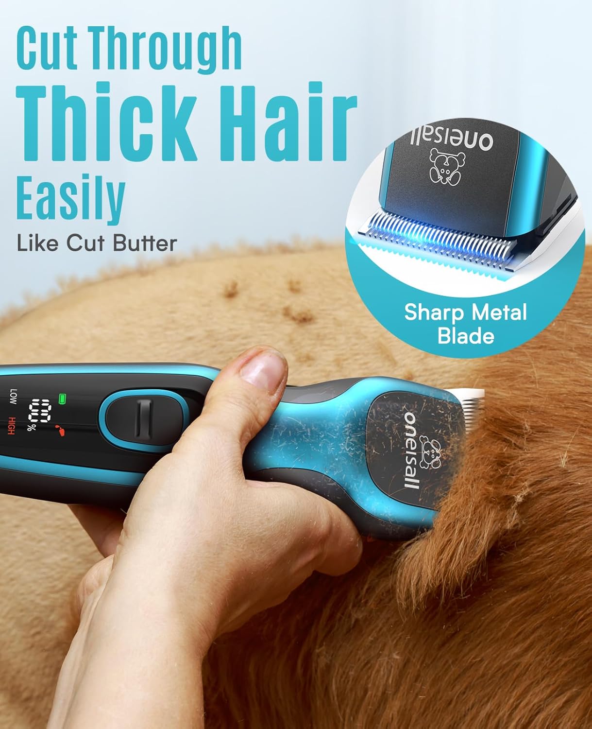 Detalle 2 de oneisall Leise Hundeschermaschine 7000 U/min ✂