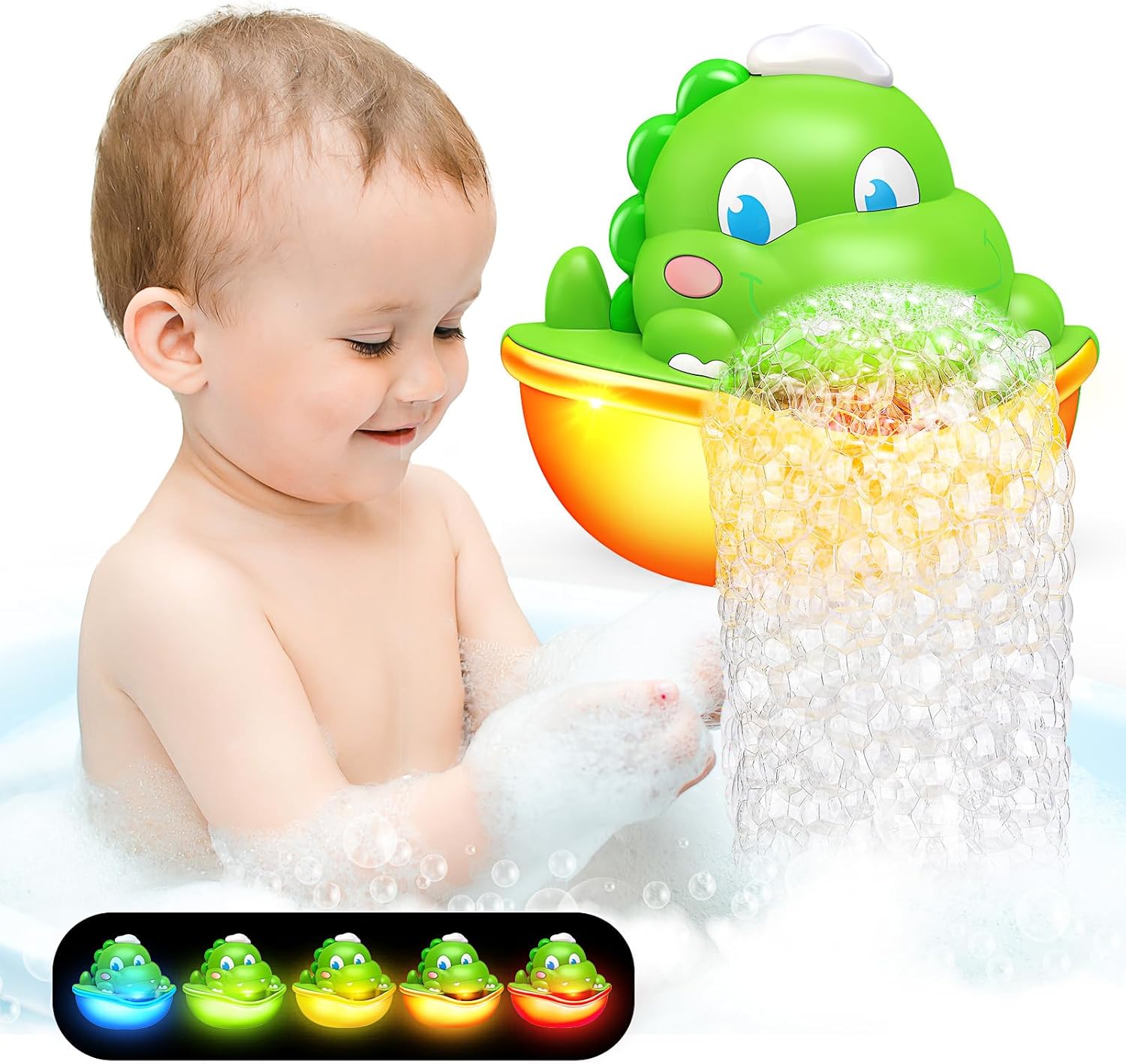 Thumbnail 6 de Adeokay Machine à bulles dinosaures pour le bain (1-4 ans)