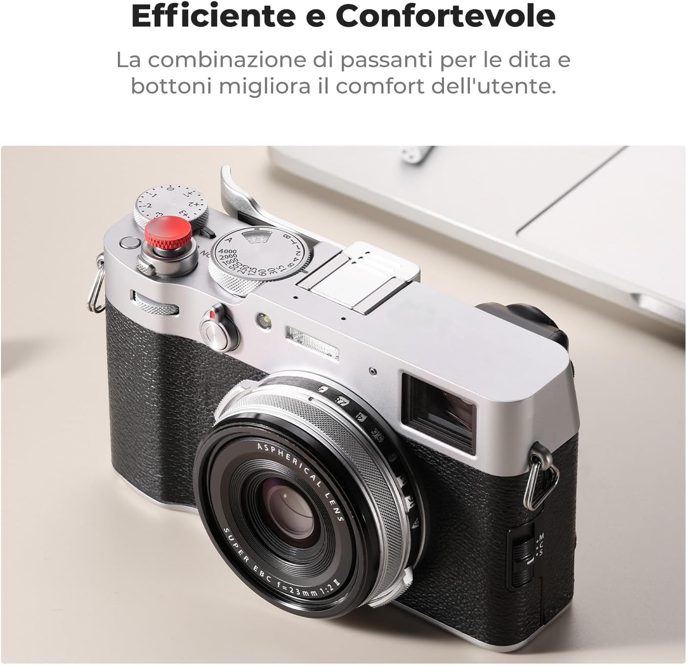 Detalle de K&F CONCEPT Kit Impugnatura Hot Shoe per X100V 6,7 cm