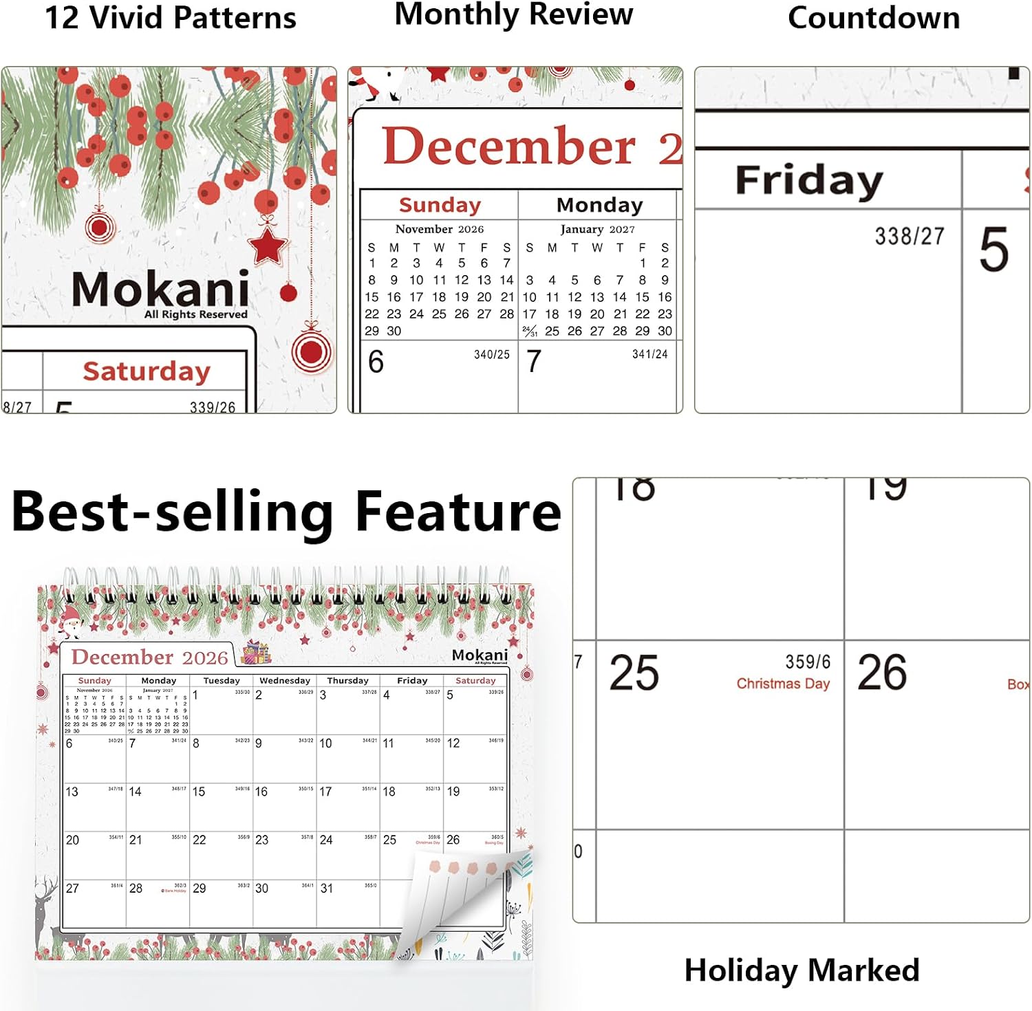 Thumbnail 1 de Mokani DC-Small(8*6) Desk Calendar, October 2026–December 2027