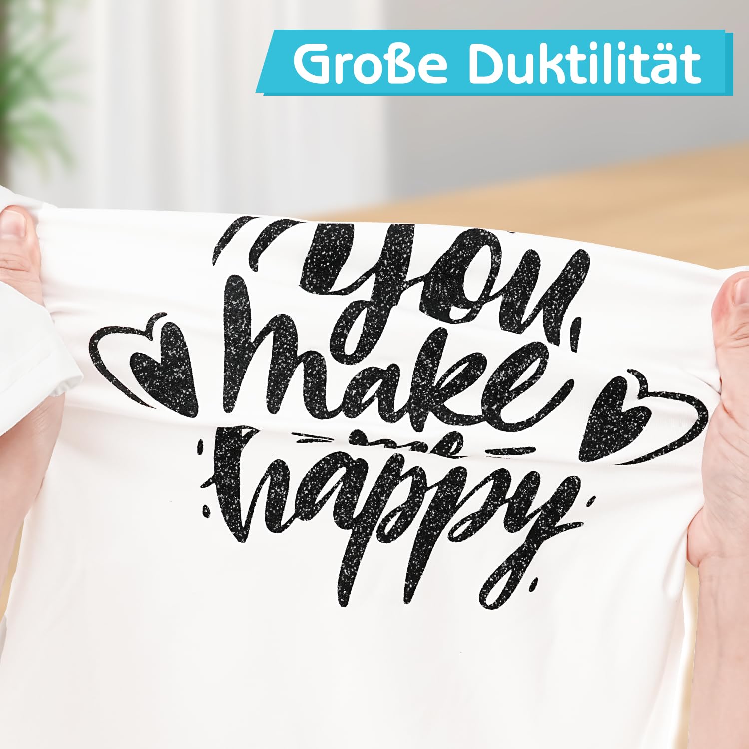 Thumbnail 3 de NANAPLUMS Plotterfolie Textil (Flexfolie) – 1 Rolle Weiß & 1 Rolle Schwarz Bügelfolie zum Aufbügeln
